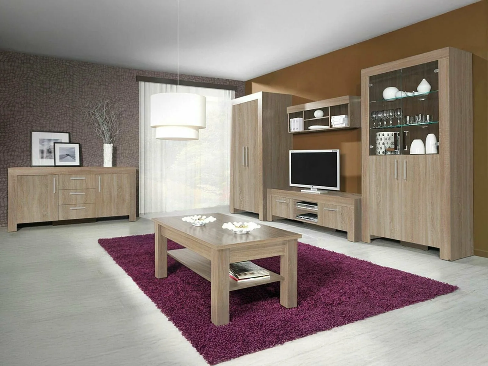 Conjunto de salón Melfeli 126 (Roble Sonoma)