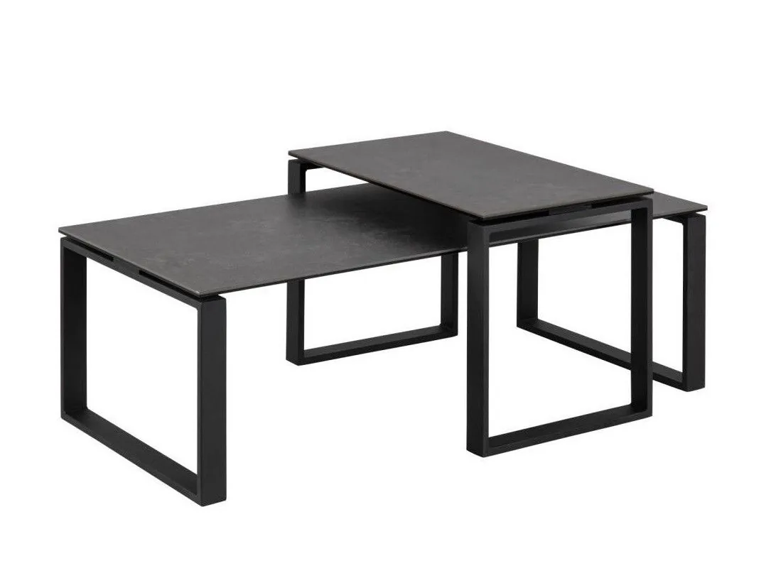Conjunto mesa de centro Norsica 421 (Gris oscuro + Negro)