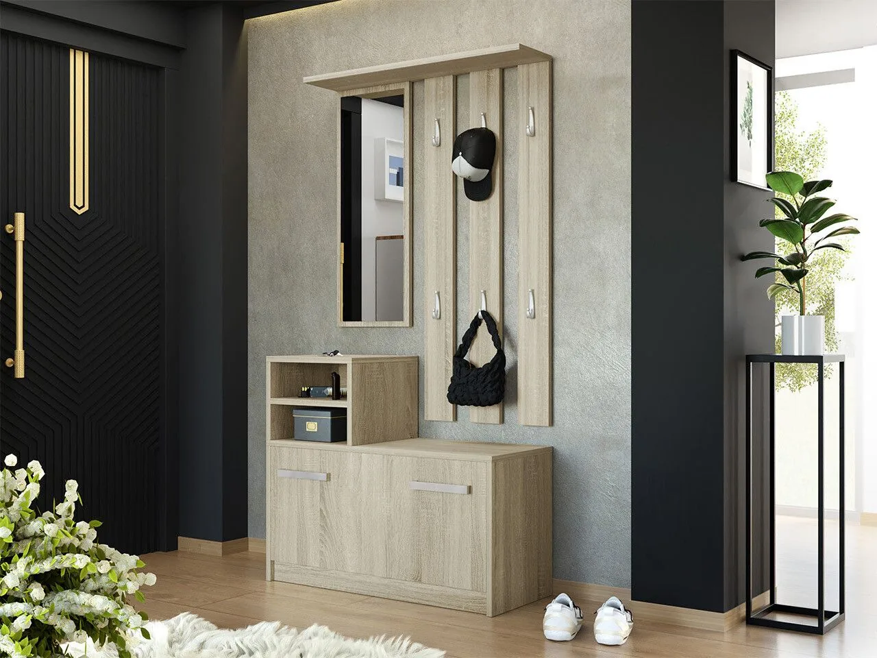 Conjunto para recibidor Candum (Roble Sonoma)