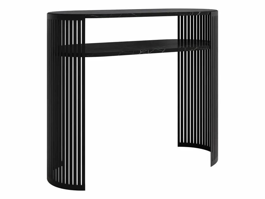 Consola Civer (Negro + Mármol negro)