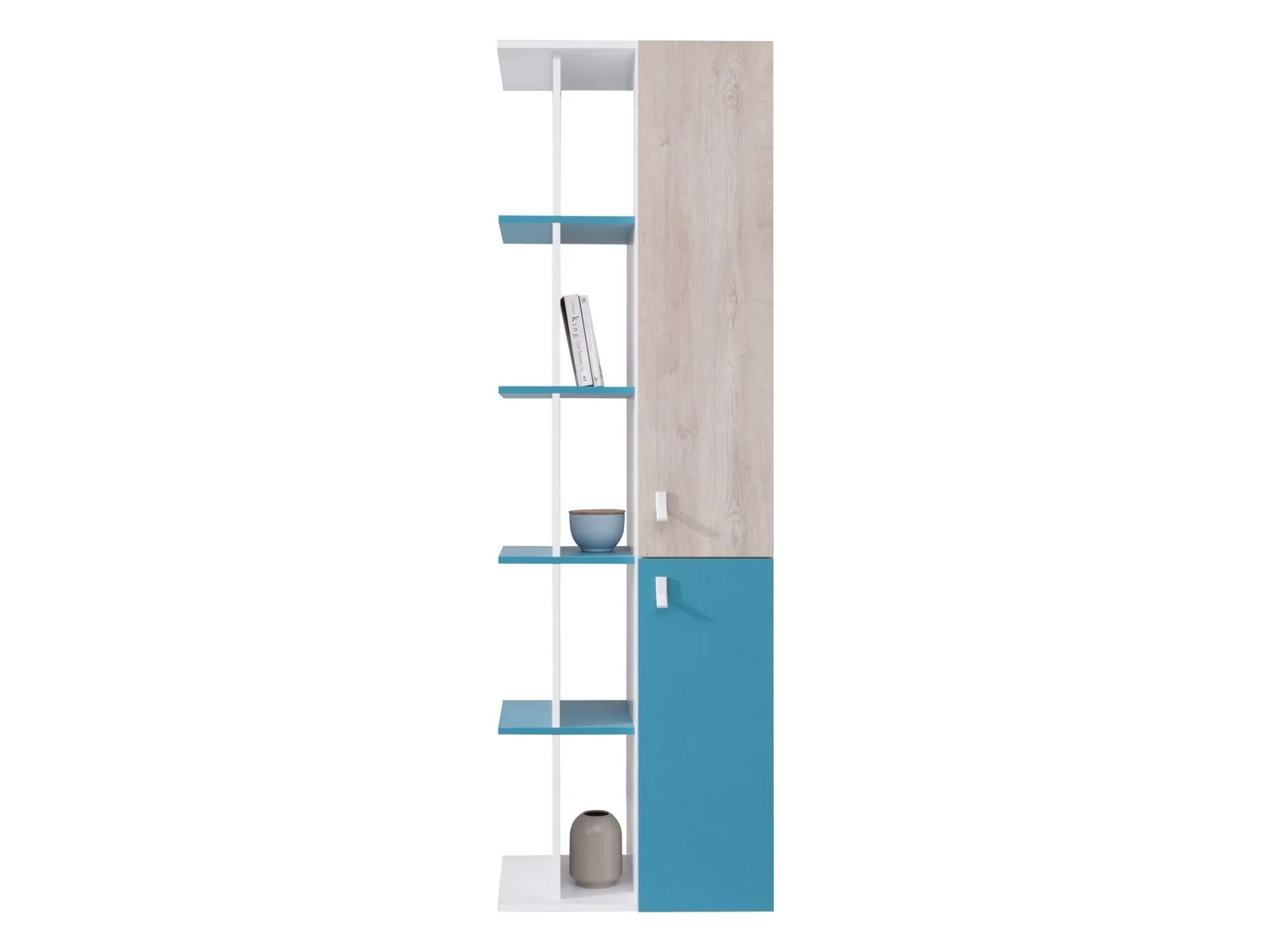 Estantería Camteso 103 (Blanco + Roble + Turquesa)