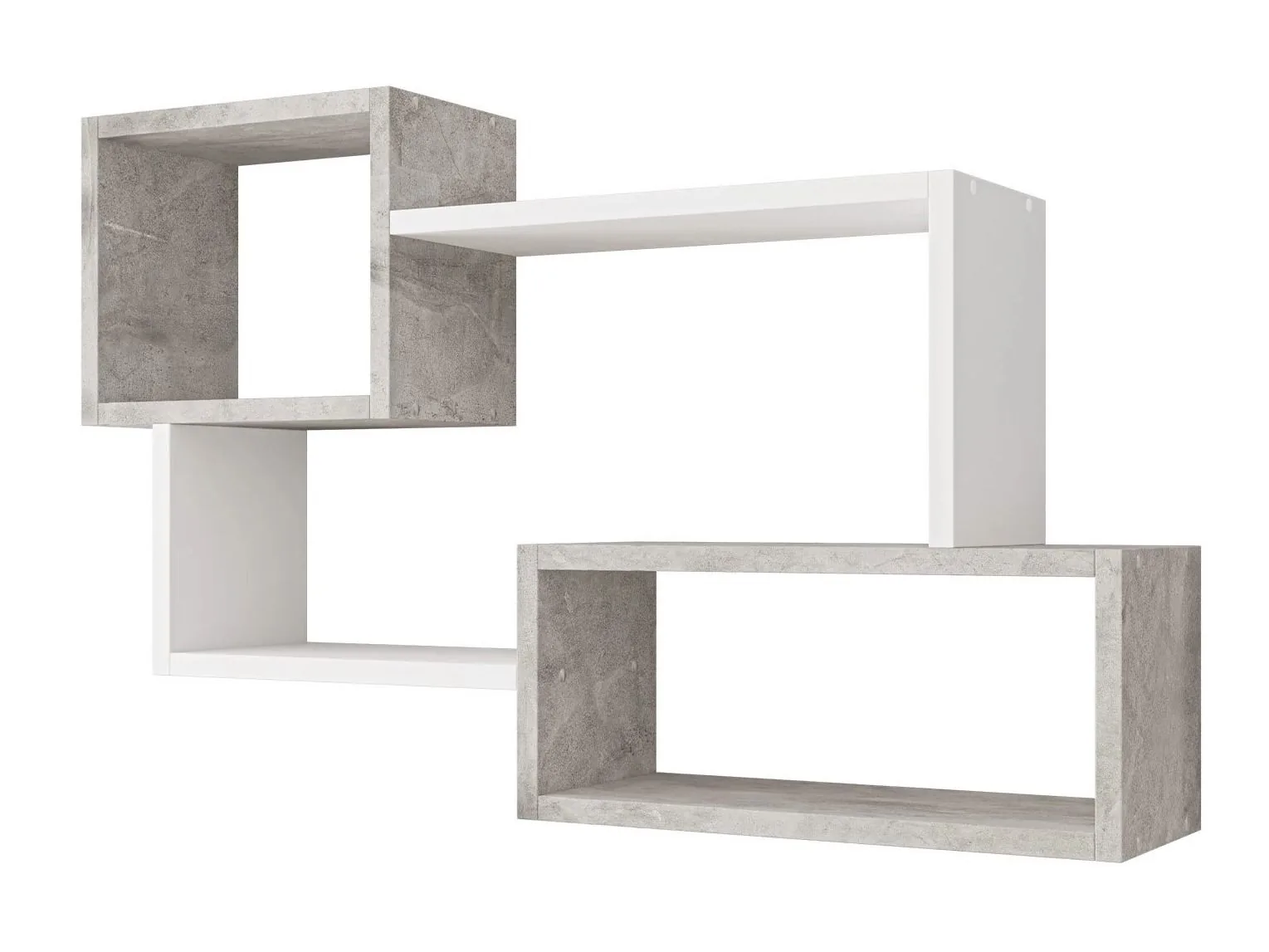 Estantería de pared Lexicon II (Hormigón + Blanco)
