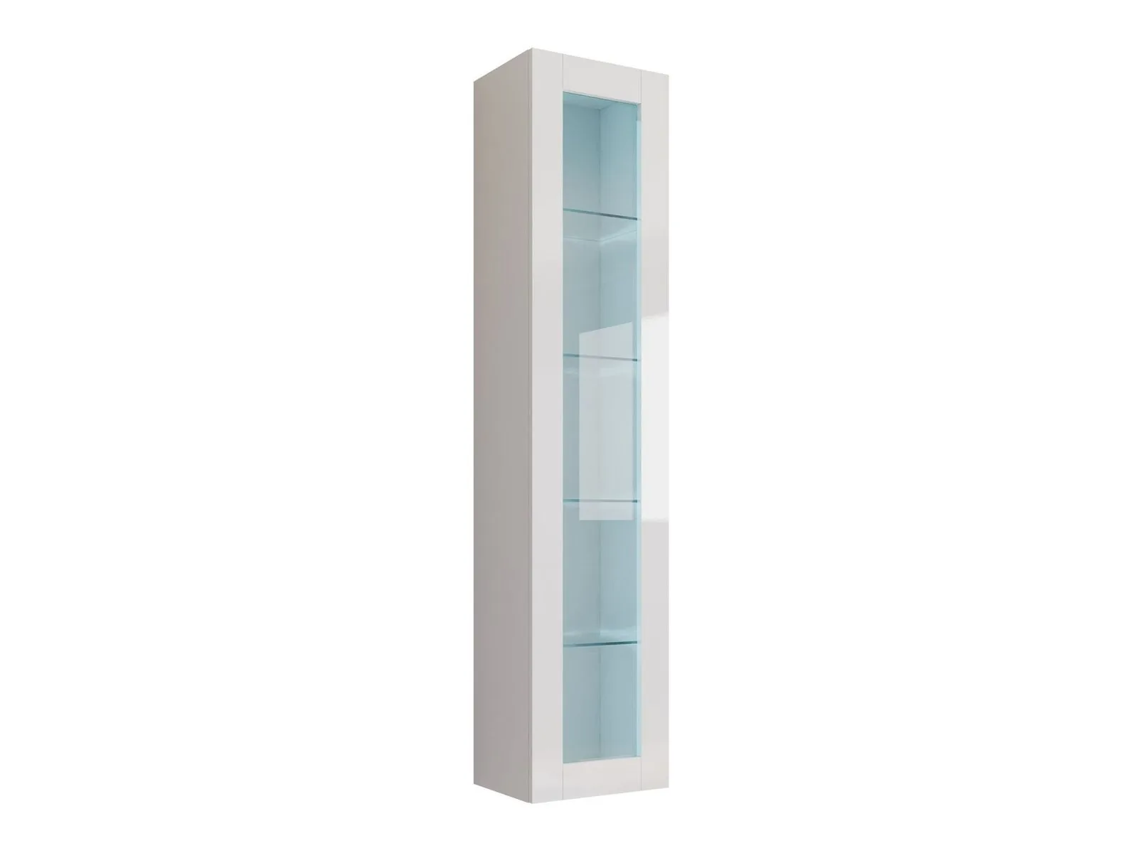 Estantería de pared Vilrin IV (Blanco + Blanco brillante)
