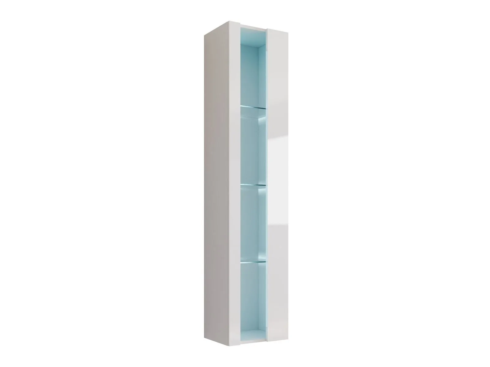 Estantería de pared Vilrin V (Blanco + Blanco brillante)