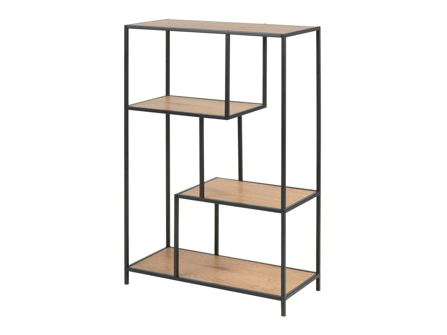 Estantería Norsica Sevferi 103 (Roble salvaje + Negro)