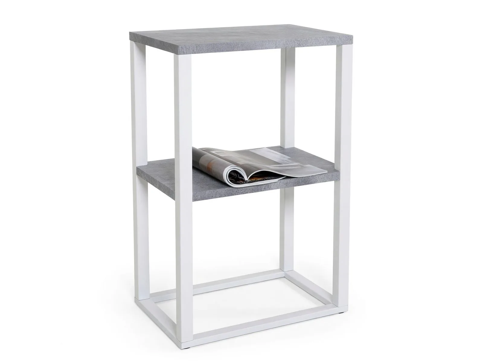 Mesa auxiliar Dallas 260 (Hormigón + Blanco)