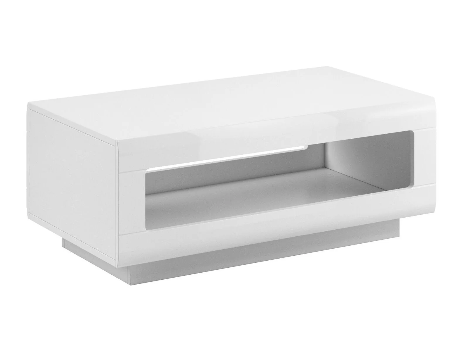 Mesa de centro Ophsalu 102 (Blanco + Blanco brillante)