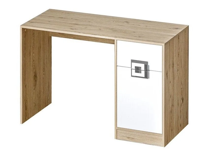 Mesa de oficina Balvire 110 (Roble claro + Blanco + Gris)