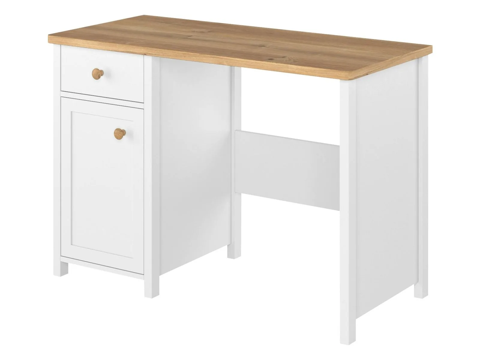 Mesa de oficina Romelbo 139 (Blanco + Roble)