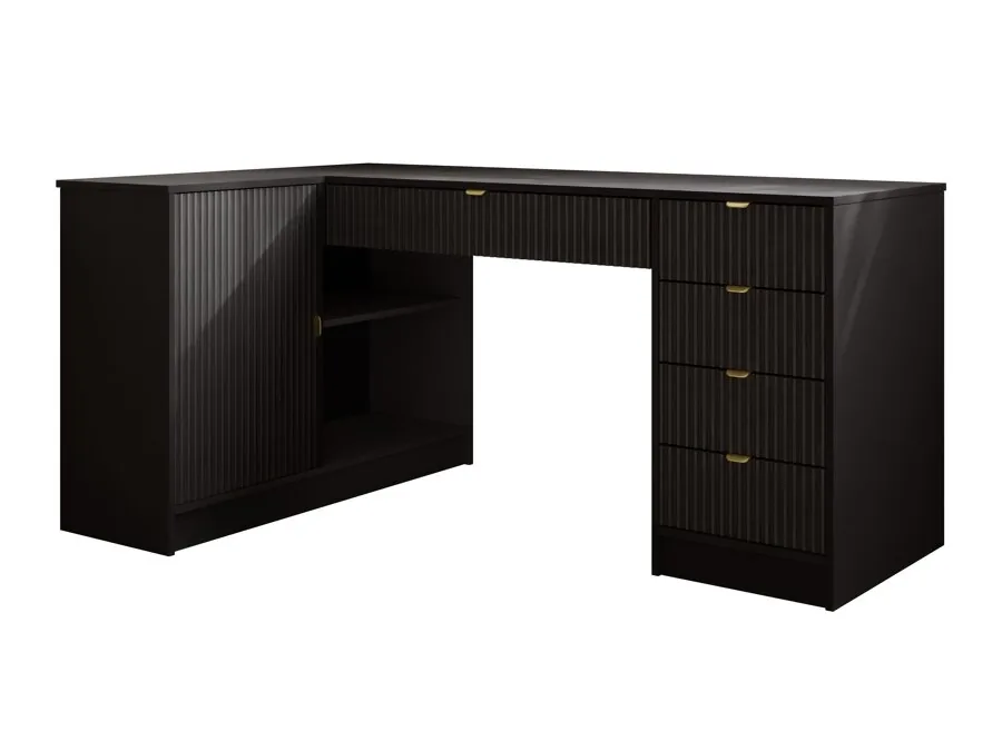Mesa de ordenador esquinera Comfivo Papilio II (Negro)