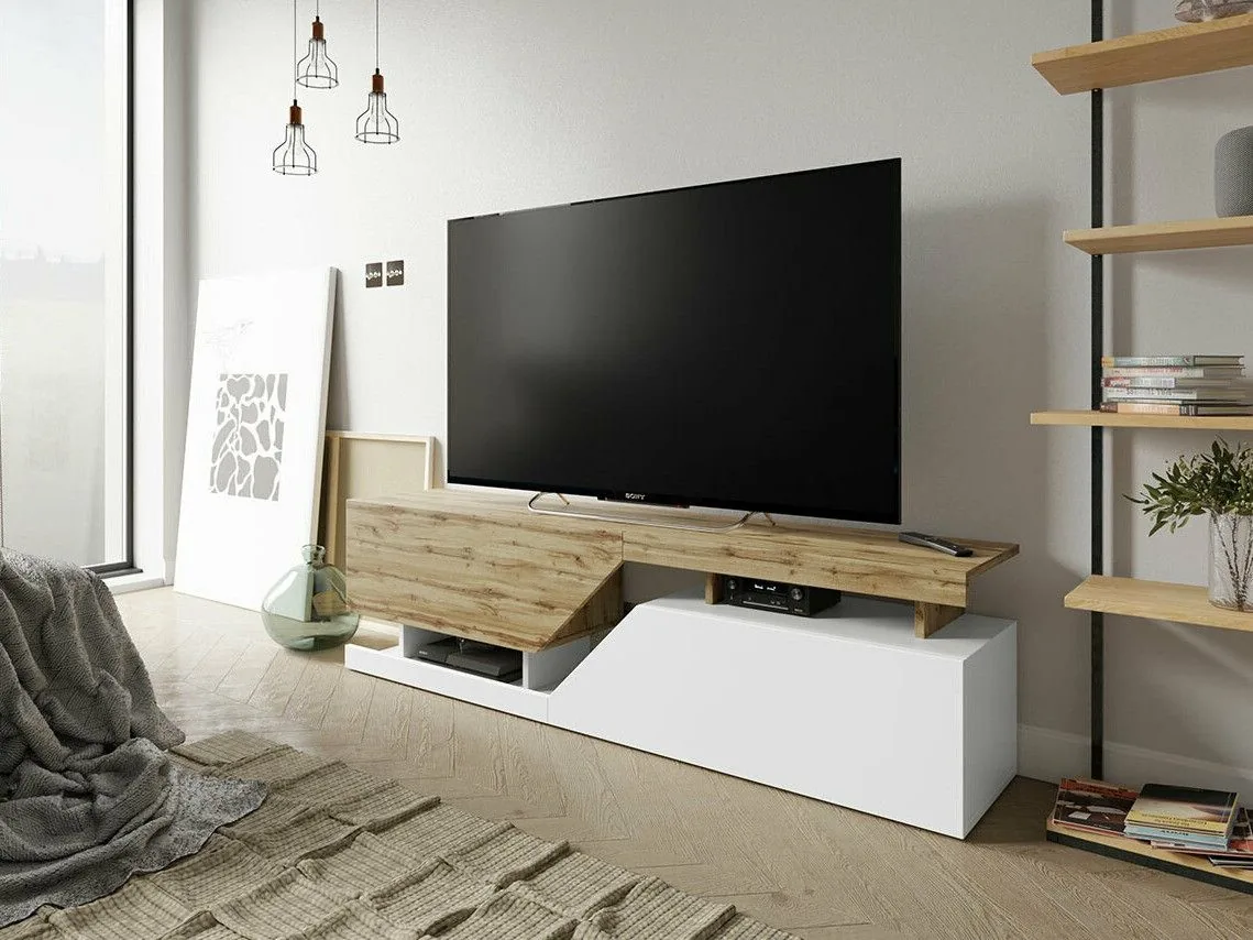Mueble TV Comfivo Daldune (Blanco + Roble wotan)