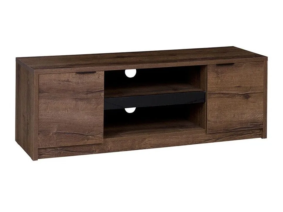 Mueble TV Providence 123 (Roble del Monastery + Negro brillante)