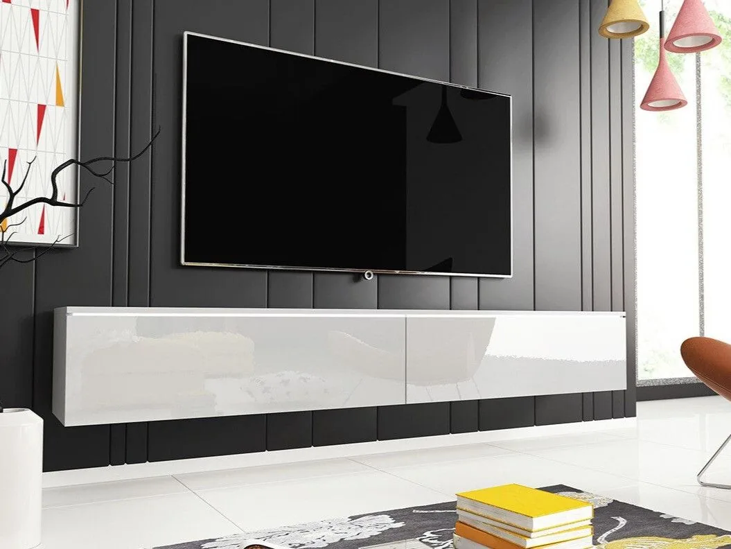 Mueble TV Scientia I (Blanco + Blanco brillante)