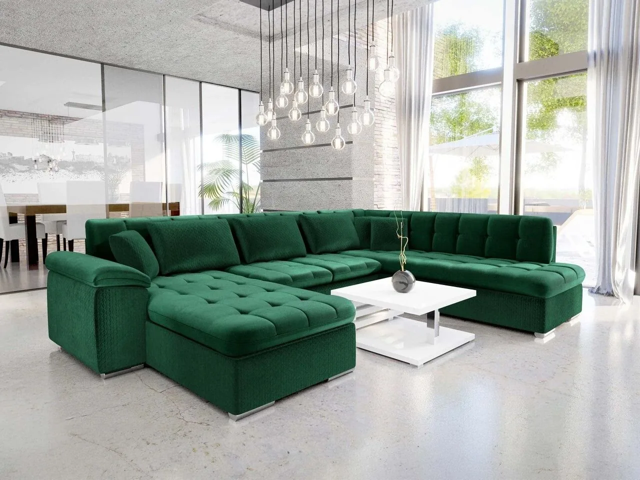 Sofá rinconero Comfivo Gemma V (Magic Velvet 2225-151 + Venus Velvet 2941)
