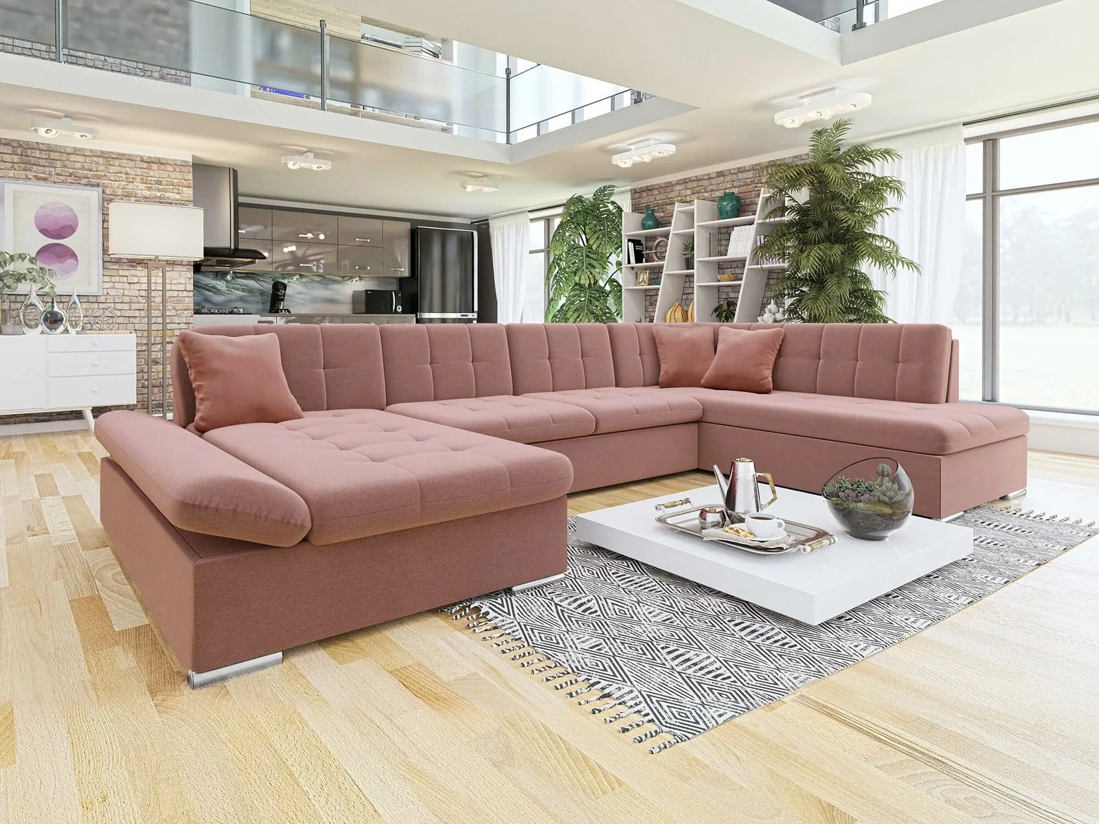 Sofá rinconero Comfivo Tilia II (Venus Velvet 2918 + Magic Velet 2258)